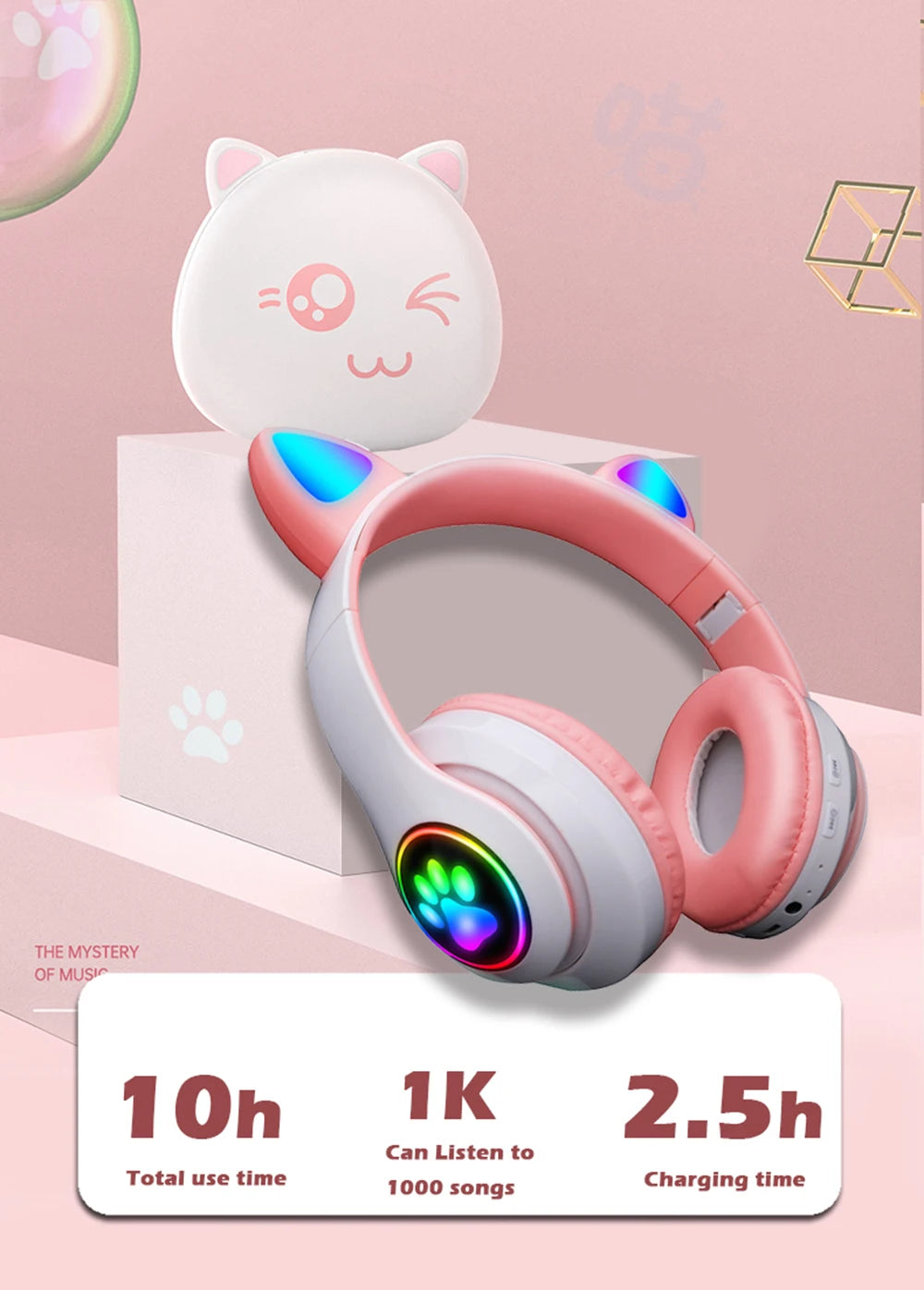 Fone Bluetooth GIBKEY 5.0 com Cancelamento de Ruído e Microfone