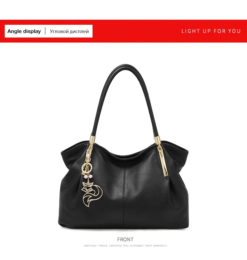 FOXER 2025 New Women's Shoulder Bag Genuine Leather Elegant Female Tote Large Bag Fashion Handbag Commuter Luxury Gift