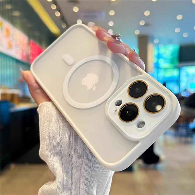 Luxury Magsafe Magnetic Translucence Matte Phone Case For iPhone 11 12 13 14 15 16 Pro Max Bumper Lens Protector On 14Plus Cover