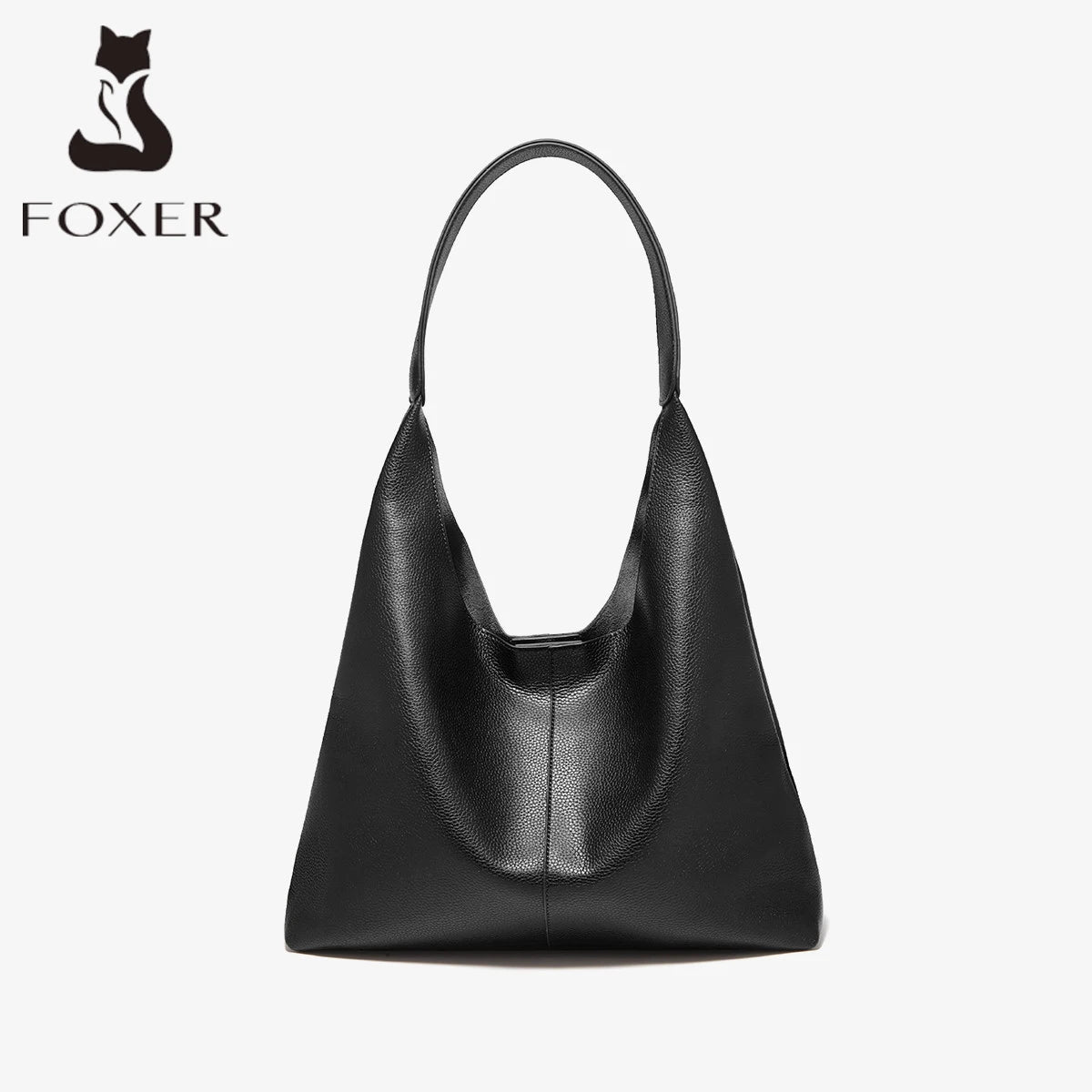 FOXER Minimalism Split Leather Women Shoulder Underarm Bag 2025 New Solid Casual Hobo Bag Female Daliy Tote Bag Purse