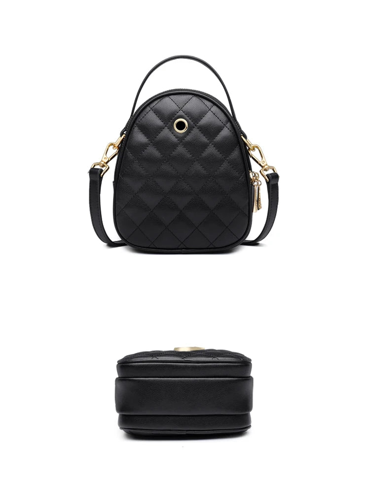 FOXER Women Leather Small Shoulder Bag Cellphone Handbag Classic Lady Mini Crossbody Bag Purse Gift for Girl