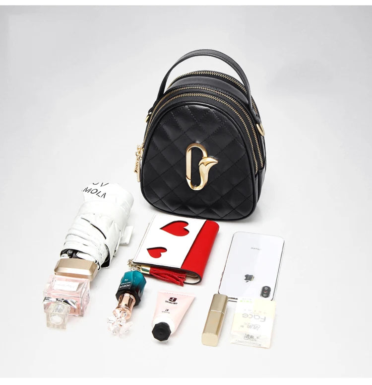 FOXER Women Leather Small Shoulder Bag Cellphone Handbag Classic Lady Mini Crossbody Bag Purse Gift for Girl