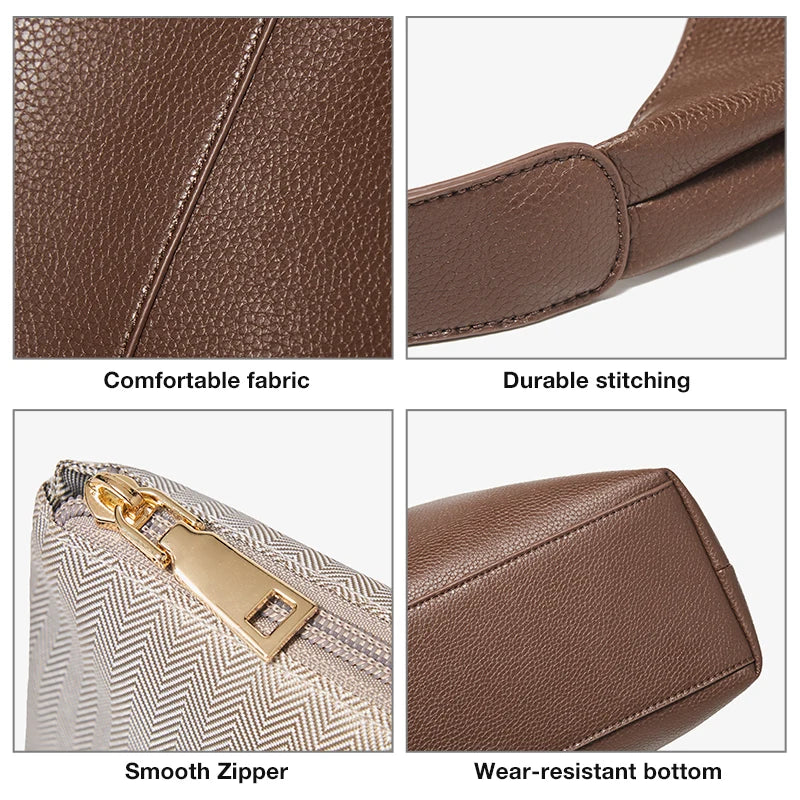 FOXER Minimalism Split Leather Women Shoulder Underarm Bag 2025 New Solid Casual Hobo Bag Female Daliy Tote Bag Purse