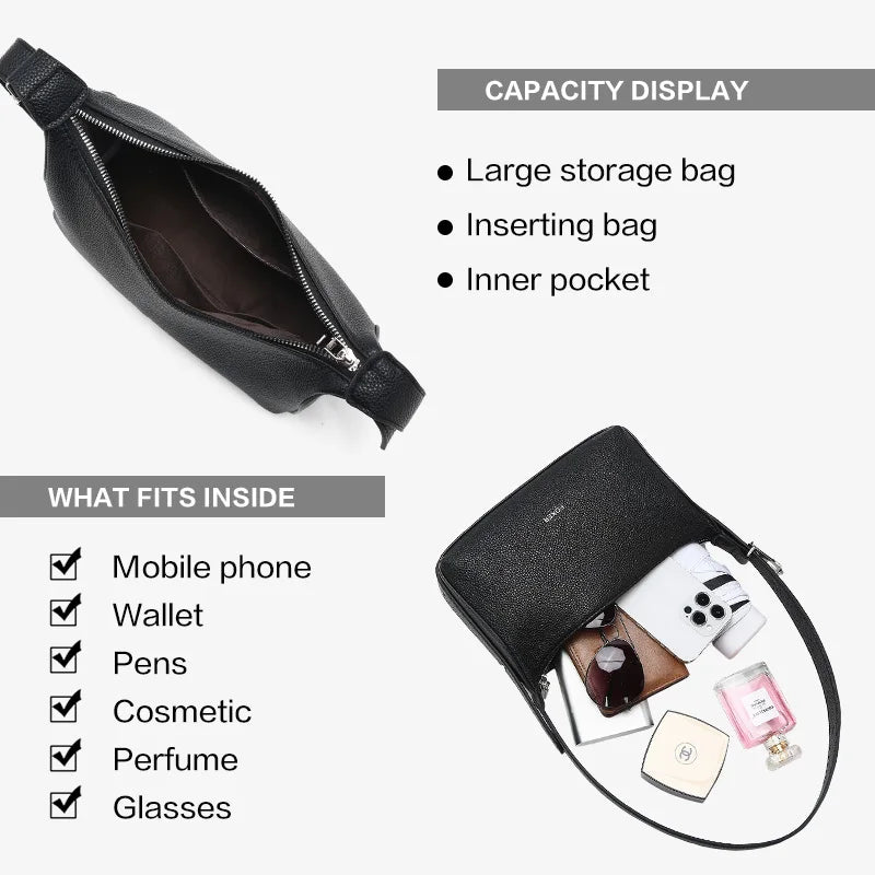 FOXER Casual Women Shoulder Underarm Bag 2025 New Summer Hobo Bag Female Crossbody Handbag Purse with Logo Pillow Bag as Gift