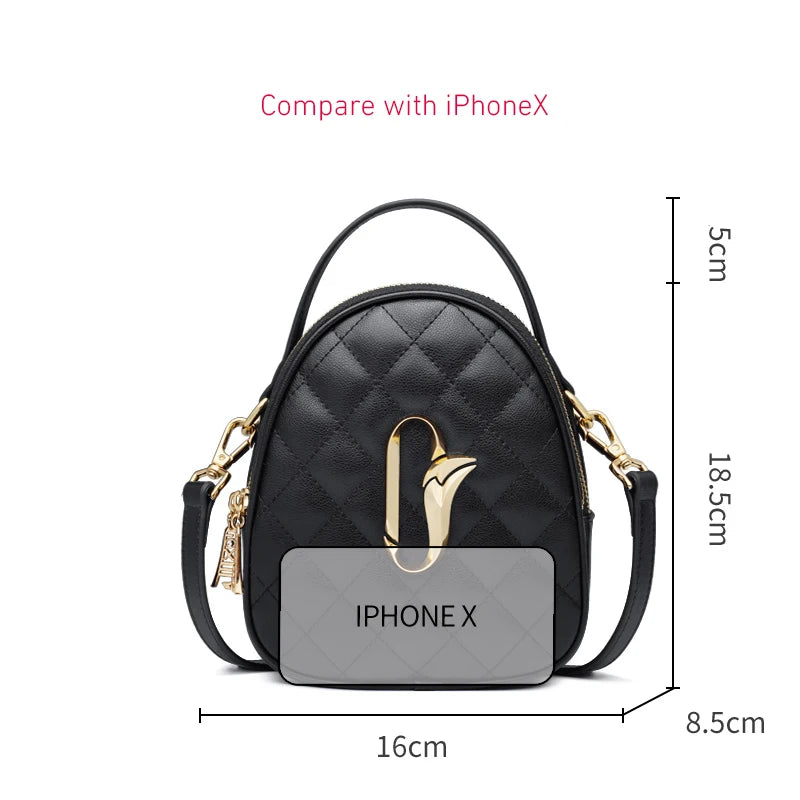 FOXER Women Leather Small Shoulder Bag Cellphone Handbag Classic Lady Mini Crossbody Bag Purse Gift for Girl