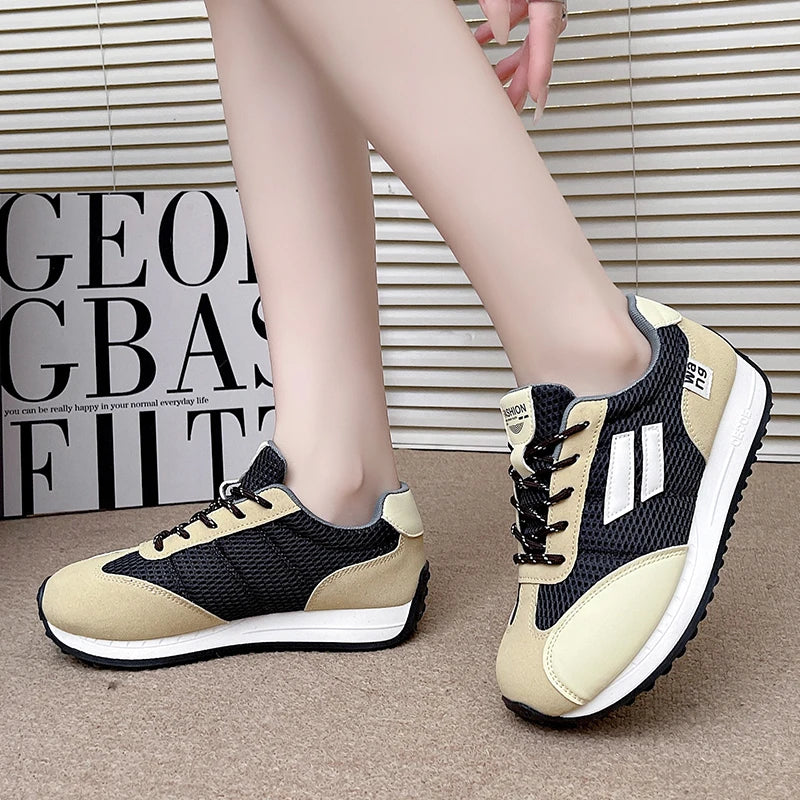 Spring and Autumn Women Designer Mouth Breathable Cross Strap Sneakers Flat Comfortable Casual Walking sneakers Zapatos De Mujer