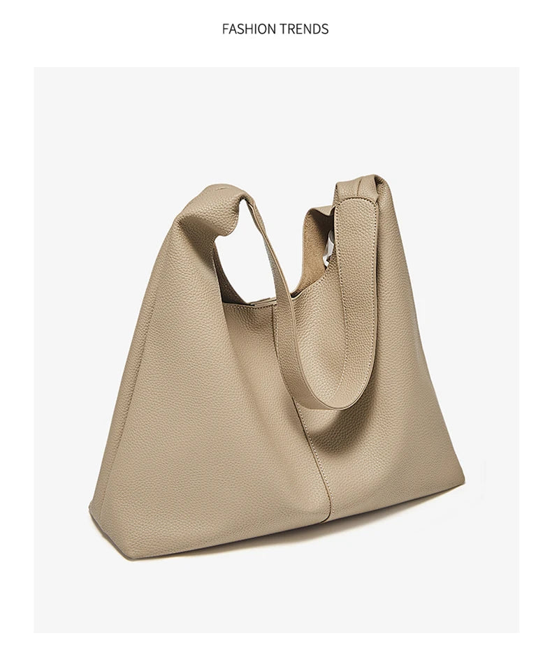 FOXER Minimalism Split Leather Women Shoulder Underarm Bag 2025 New Solid Casual Hobo Bag Female Daliy Tote Bag Purse