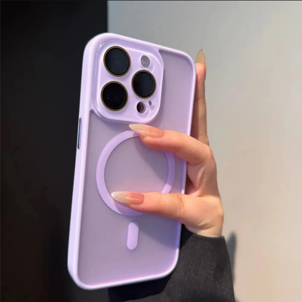 Luxury Magsafe Magnetic Translucence Matte Phone Case For iPhone 11 12 13 14 15 16 Pro Max Bumper Lens Protector On 14Plus Cover