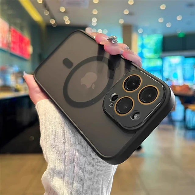 Luxury Magsafe Magnetic Translucence Matte Phone Case For iPhone 11 12 13 14 15 16 Pro Max Bumper Lens Protector On 14Plus Cover