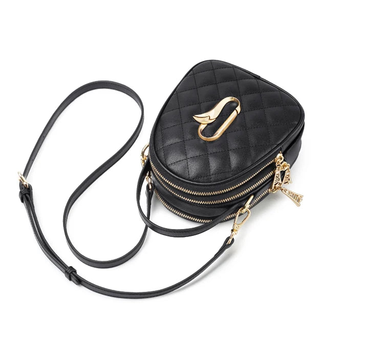 FOXER Women Leather Small Shoulder Bag Cellphone Handbag Classic Lady Mini Crossbody Bag Purse Gift for Girl