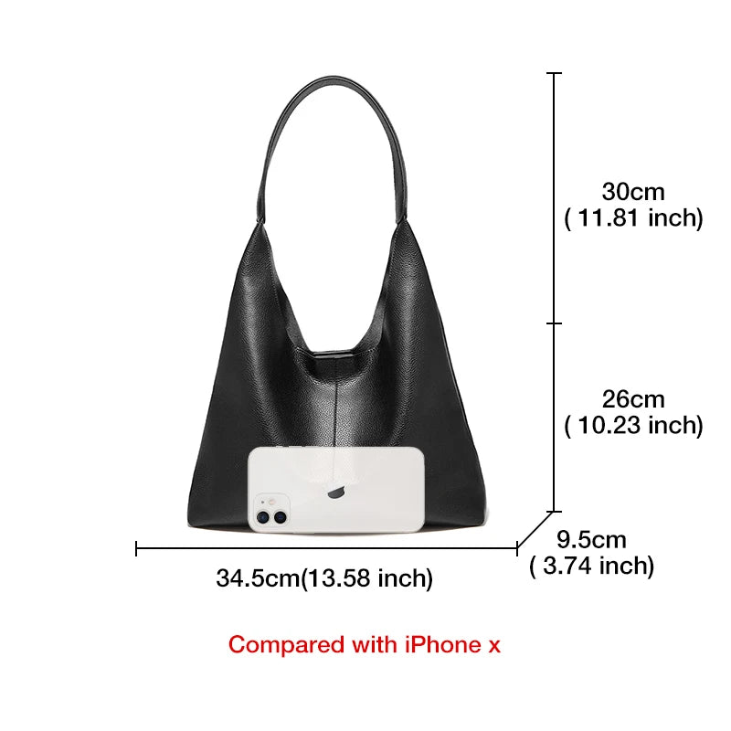 FOXER Minimalism Split Leather Women Shoulder Underarm Bag 2025 New Solid Casual Hobo Bag Female Daliy Tote Bag Purse