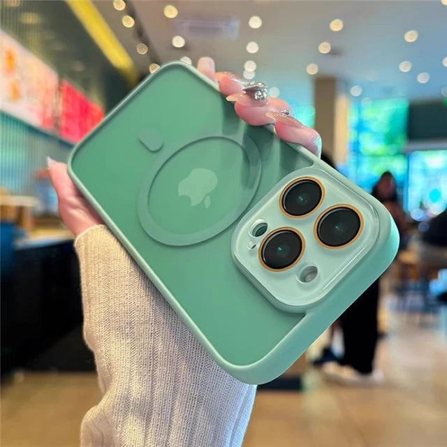 Luxury Magsafe Magnetic Translucence Matte Phone Case For iPhone 11 12 13 14 15 16 Pro Max Bumper Lens Protector On 14Plus Cover