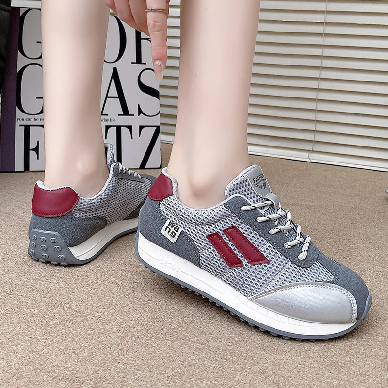 Spring and Autumn Women Designer Mouth Breathable Cross Strap Sneakers Flat Comfortable Casual Walking sneakers Zapatos De Mujer