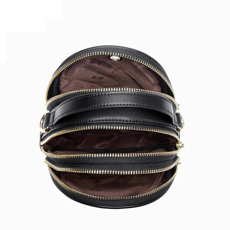 FOXER Women Leather Small Shoulder Bag Cellphone Handbag Classic Lady Mini Crossbody Bag Purse Gift for Girl