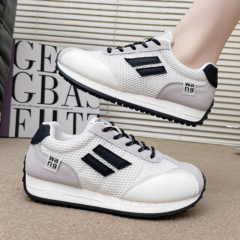 Spring and Autumn Women Designer Mouth Breathable Cross Strap Sneakers Flat Comfortable Casual Walking sneakers Zapatos De Mujer