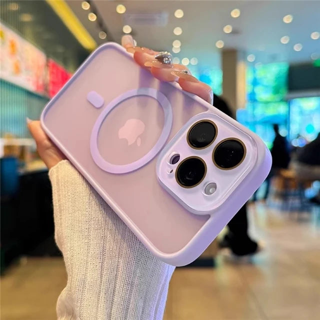 Luxury Magsafe Magnetic Translucence Matte Phone Case For iPhone 11 12 13 14 15 16 Pro Max Bumper Lens Protector On 14Plus Cover