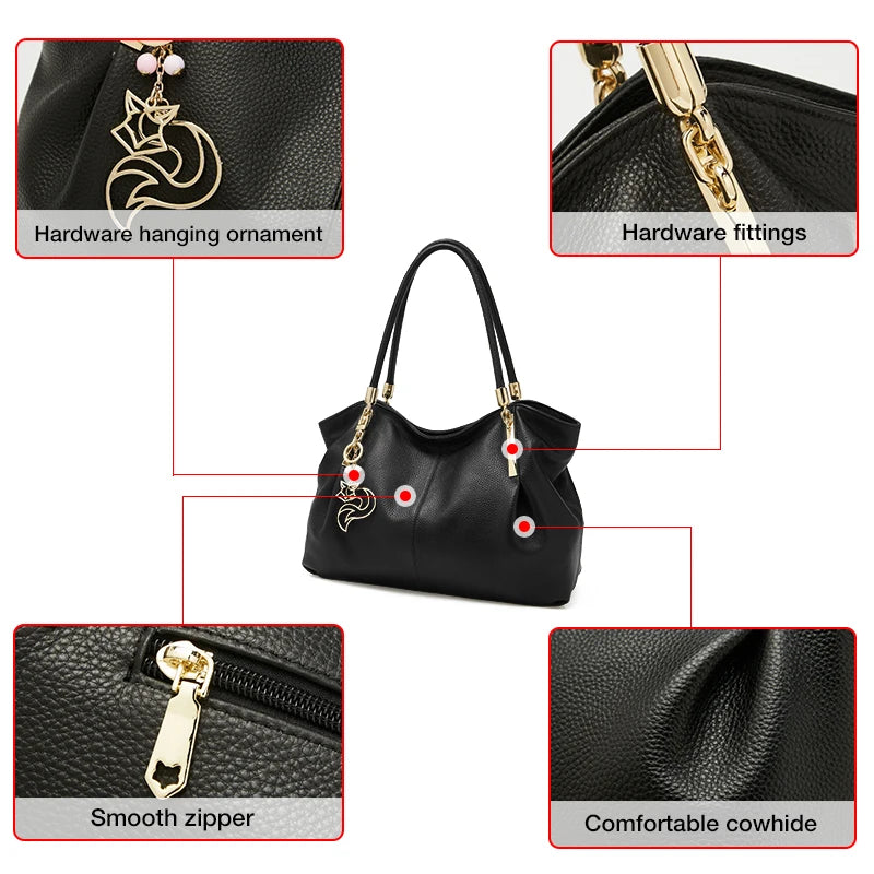 FOXER 2025 New Women's Shoulder Bag Genuine Leather Elegant Female Tote Large Bag Fashion Handbag Commuter Luxury Gift