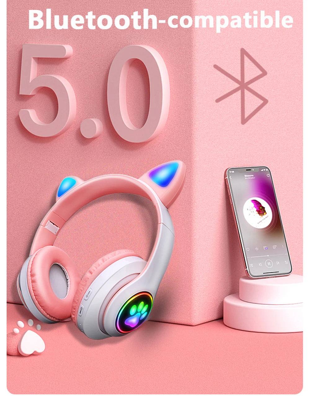 Fone Bluetooth GIBKEY 5.0 com Cancelamento de Ruído e Microfone