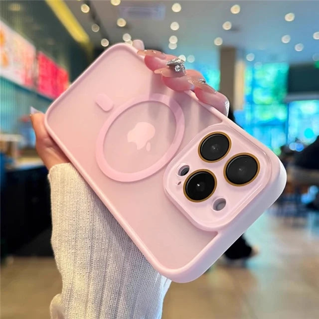 Luxury Magsafe Magnetic Translucence Matte Phone Case For iPhone 11 12 13 14 15 16 Pro Max Bumper Lens Protector On 14Plus Cover