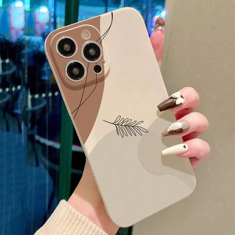 Phone Case For iPhone 17 Air 16 15 14 11 Pro Max 16E 12 13 Pro 7 8 15 16 Plus SE2 Heart Shaped Painted Soft Shockproof Cover