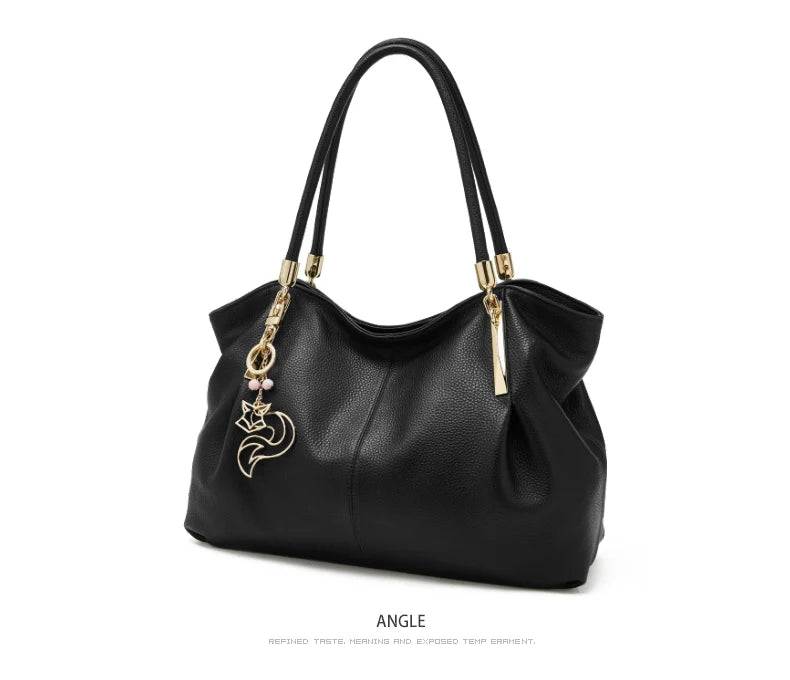 FOXER 2025 New Women's Shoulder Bag Genuine Leather Elegant Female Tote Large Bag Fashion Handbag Commuter Luxury Gift