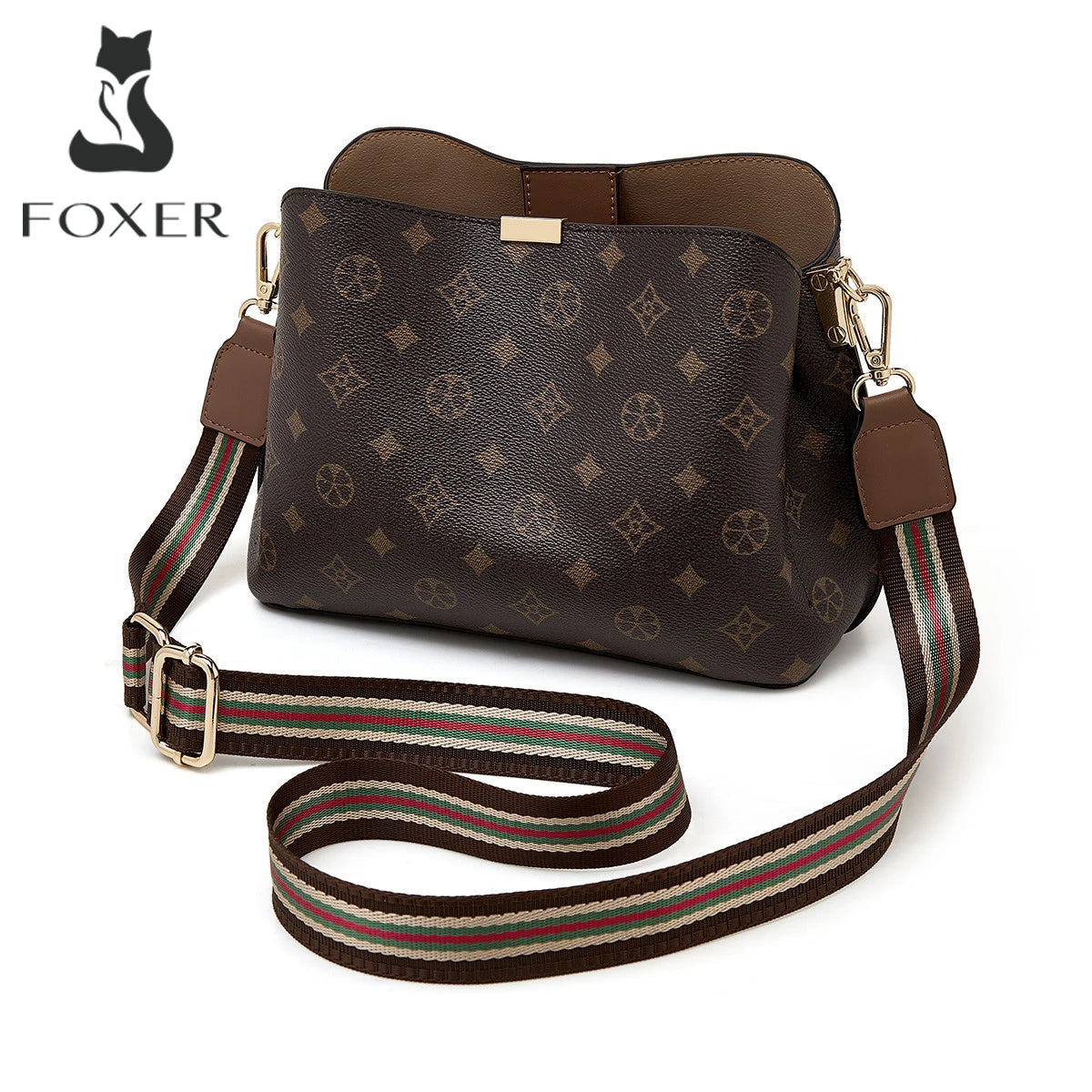 FOXER Brand 2025 Winter Women's Shoulder Bag Large Capacity Tote Bag Retro Female Crossbody Purse Best Gift for Mom