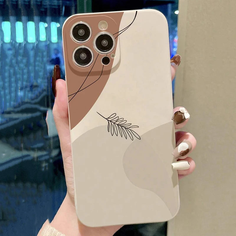 Phone Case For iPhone 17 Air 16 15 14 11 Pro Max 16E 12 13 Pro 7 8 15 16 Plus SE2 Heart Shaped Painted Soft Shockproof Cover