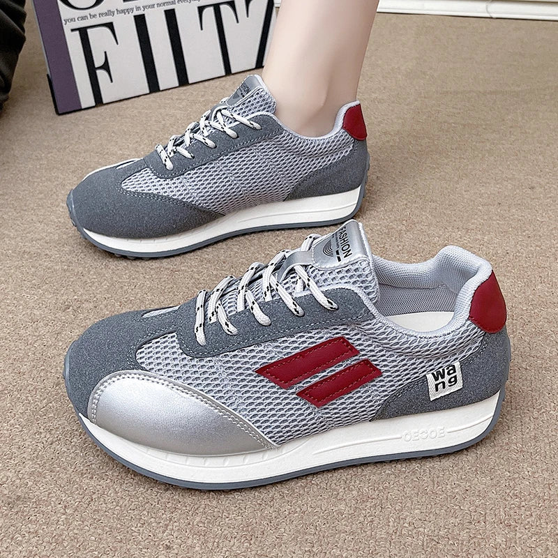 Spring and Autumn Women Designer Mouth Breathable Cross Strap Sneakers Flat Comfortable Casual Walking sneakers Zapatos De Mujer