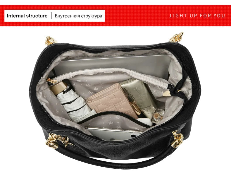 FOXER 2025 New Women's Shoulder Bag Genuine Leather Elegant Female Tote Large Bag Fashion Handbag Commuter Luxury Gift