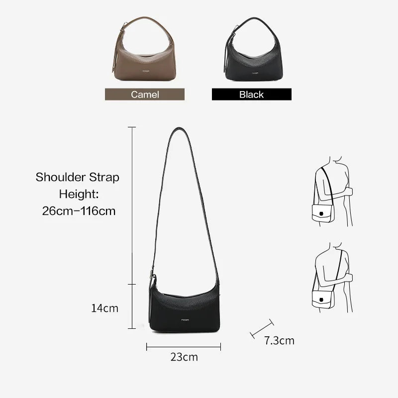 FOXER Casual Women Shoulder Underarm Bag 2025 New Summer Hobo Bag Female Crossbody Handbag Purse with Logo Pillow Bag as Gift
