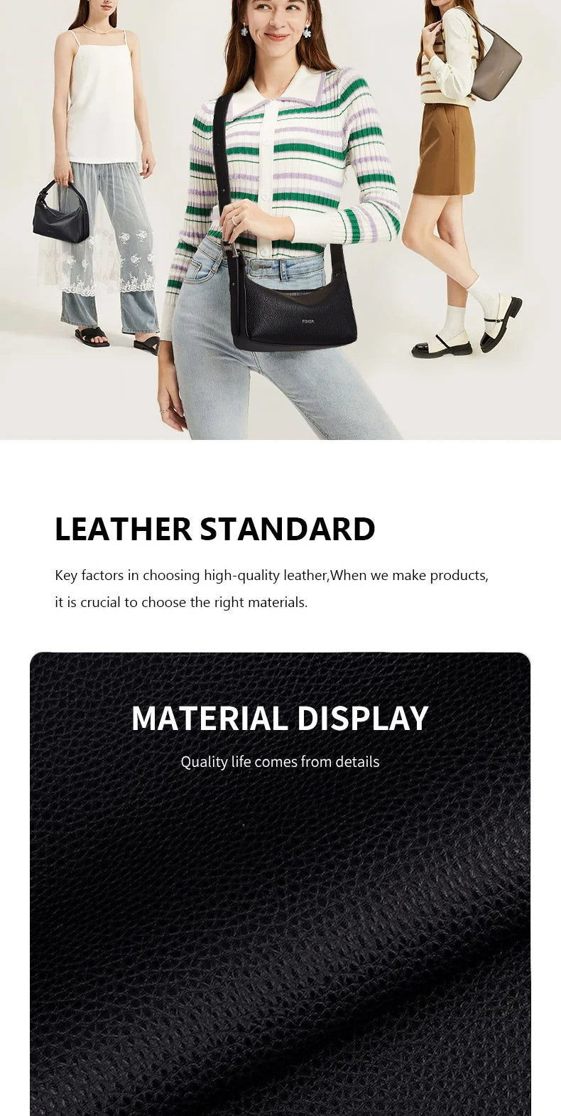 FOXER Casual Women Shoulder Underarm Bag 2025 New Summer Hobo Bag Female Crossbody Handbag Purse with Logo Pillow Bag as Gift