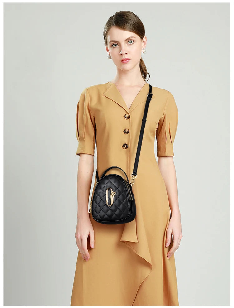 FOXER Women Leather Small Shoulder Bag Cellphone Handbag Classic Lady Mini Crossbody Bag Purse Gift for Girl