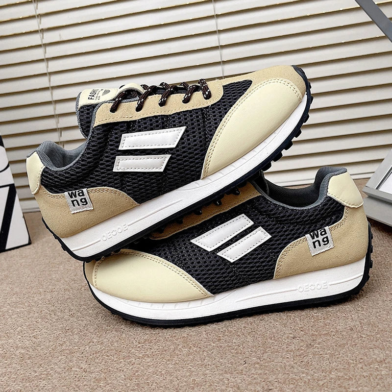 Spring and Autumn Women Designer Mouth Breathable Cross Strap Sneakers Flat Comfortable Casual Walking sneakers Zapatos De Mujer