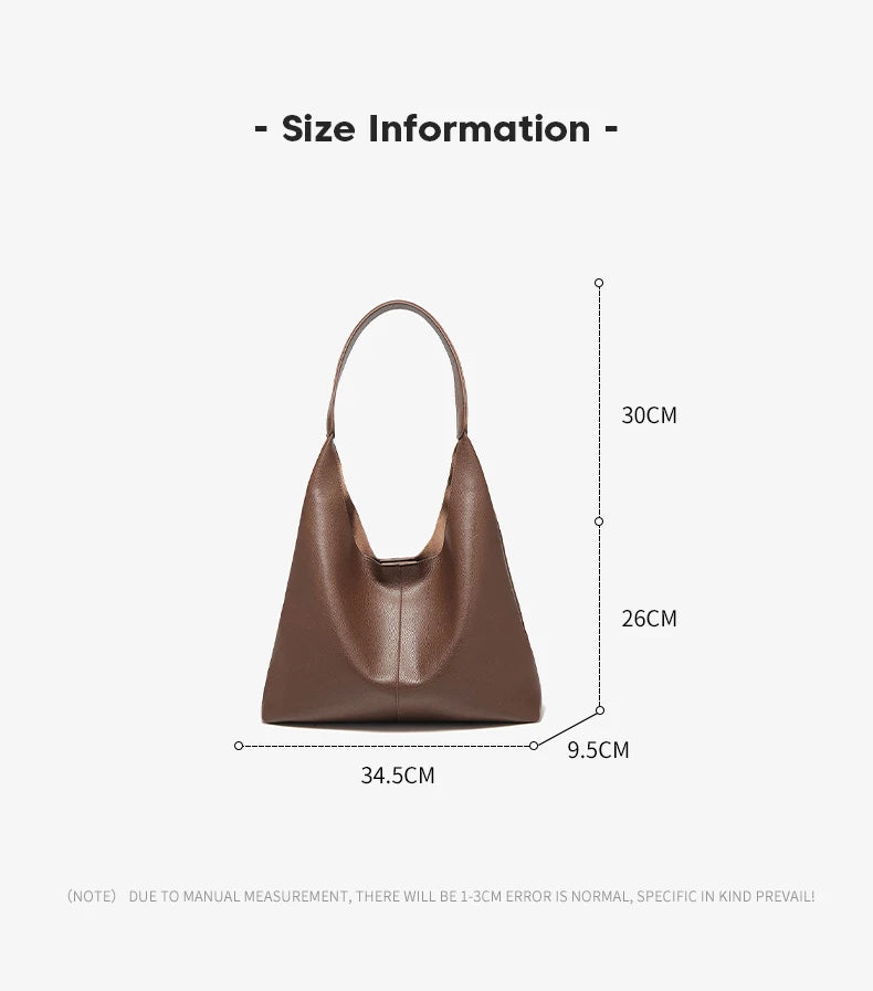 FOXER Minimalism Split Leather Women Shoulder Underarm Bag 2025 New Solid Casual Hobo Bag Female Daliy Tote Bag Purse